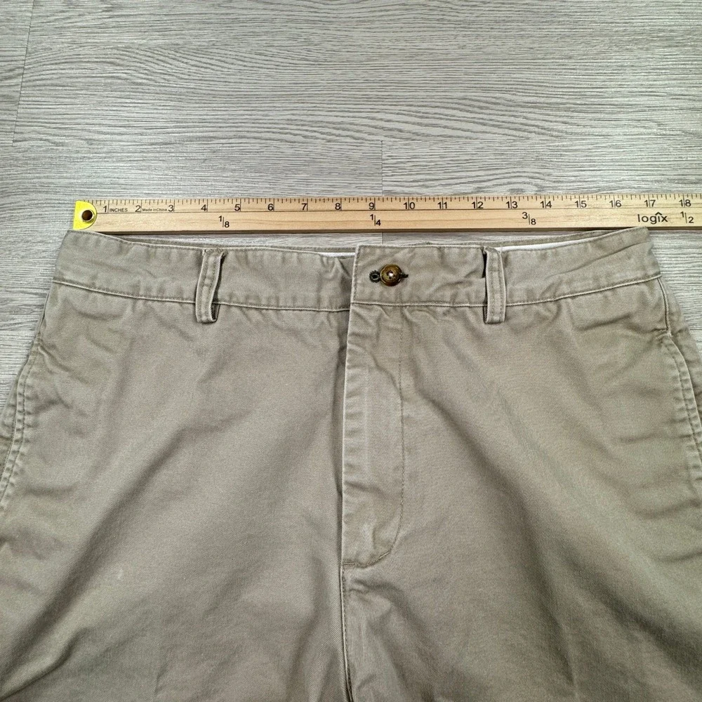 Orvis Men's Classic Chino Shorts Tan‎ Khaki 34 Cotton Flat Front Casual Preppy